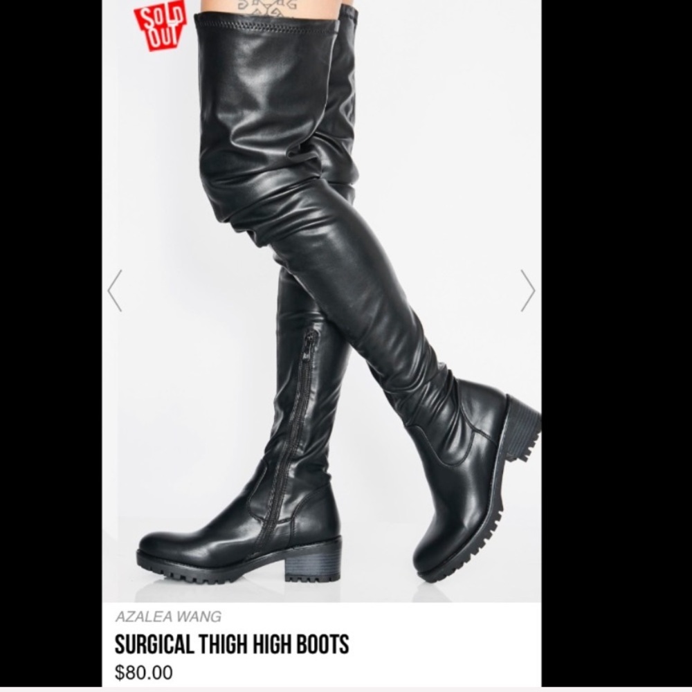 Thigh high stretch boots
